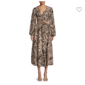 Moon River Marble Print Cut Out Midi Dress Size L